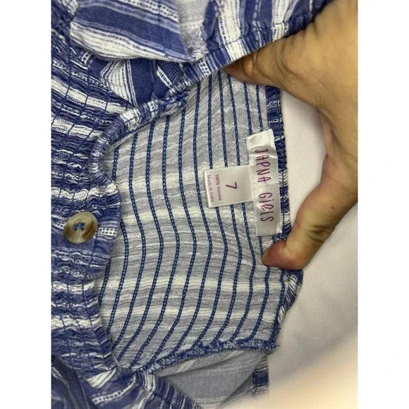 Japna Kids Girls One Piece Jumper Romper Size 10 Navy Blue & White - Picture 2 of 8